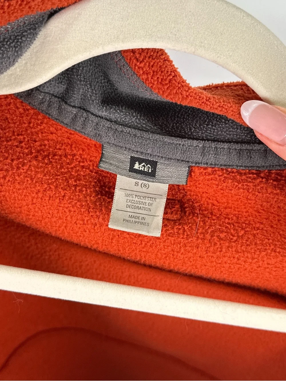 REI Co-op Full Zip Fleece Jacket Mock Neck Rust Orange Size S